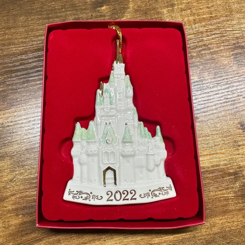 Lenox Disney 2022 Cinderella Castle Ornament Porcelain Gold Accents Boxed